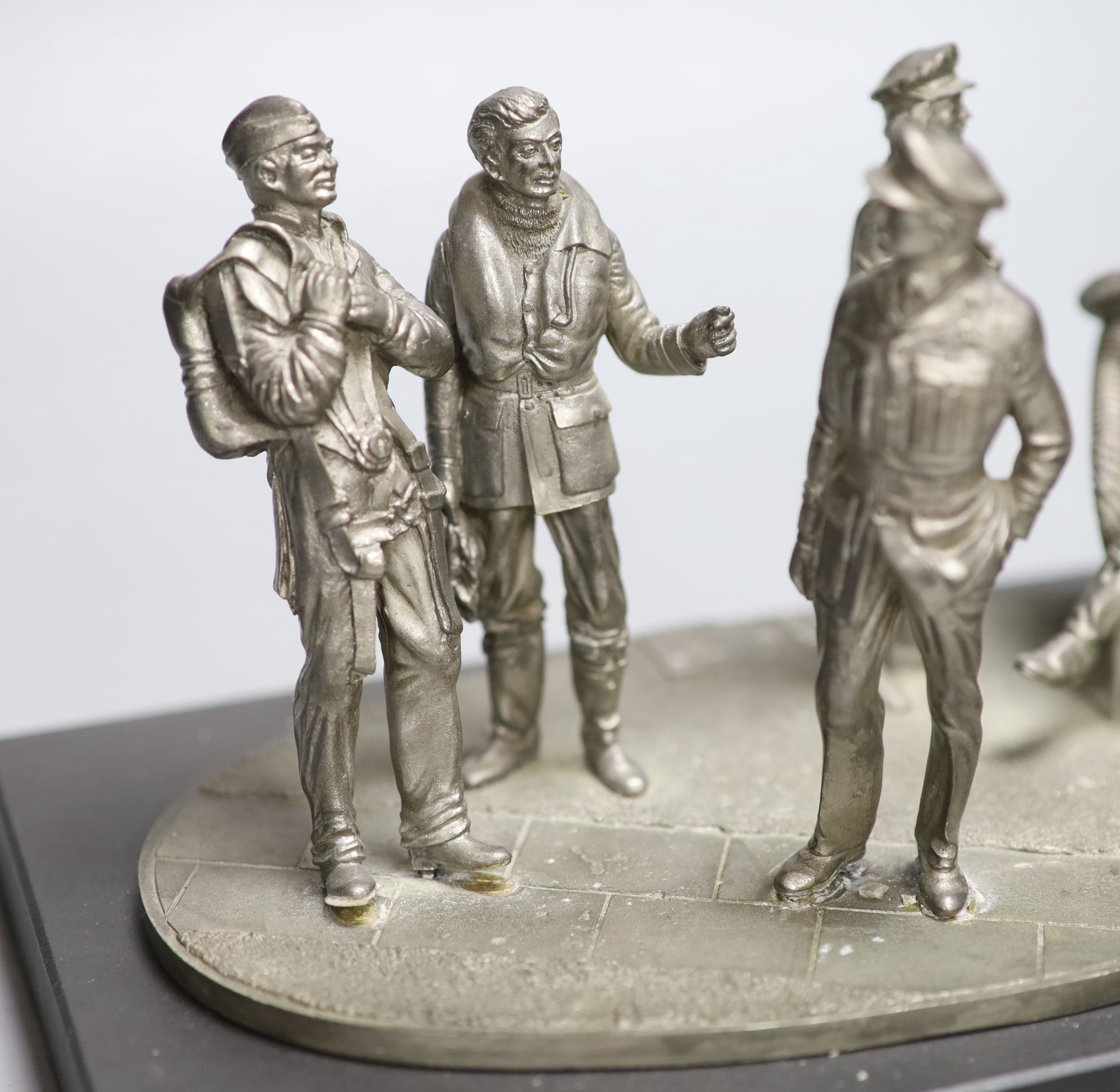 A Phoenix-Chiltern pewter model Soldiers at the Battle of Britain 40th Anniversary, length 25.5cm